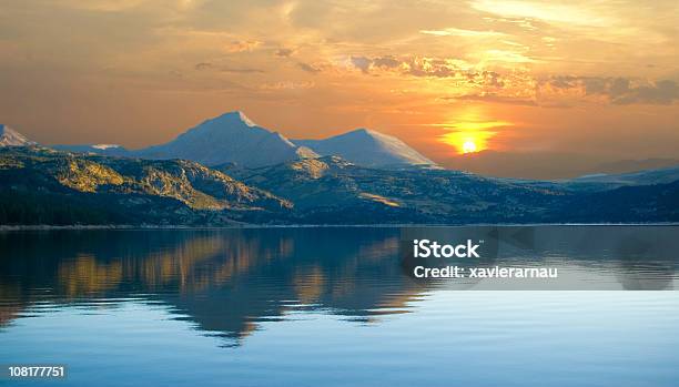 Sunset Lake - Fotografie stock e altre immagini di Albero - Albero, Ambientazione esterna, Ambientazione tranquilla