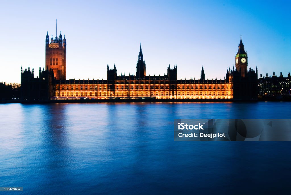 Big Ben and Parliament Buildings at Dusk  Architecture Stock Photo