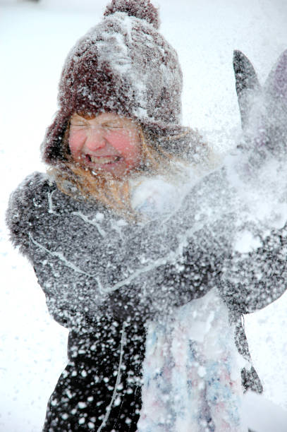 istock Little Girl Hit with Snowball 108178508