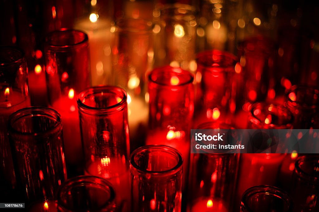 Faith Lanterns in a church. Christmas Stock Photo