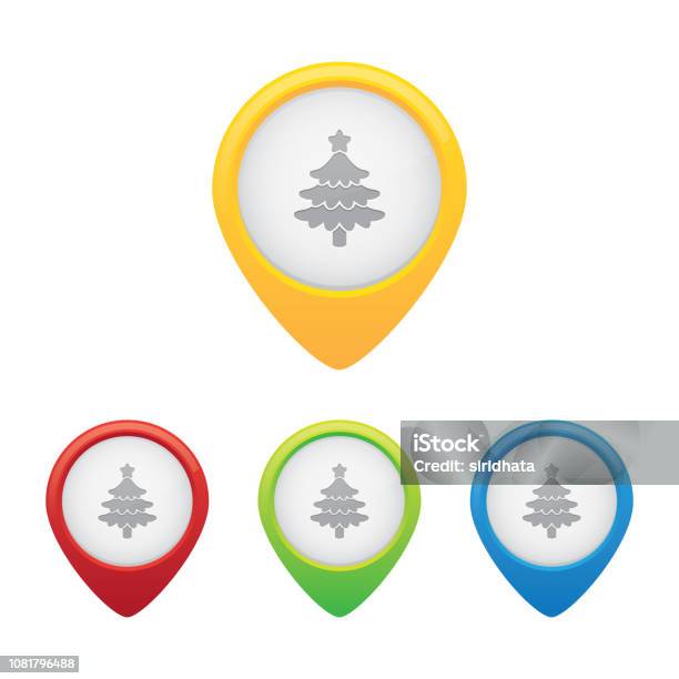 Christmas Tree Pins Stock Illustration - Download Image Now - Applying, Business, Celebration