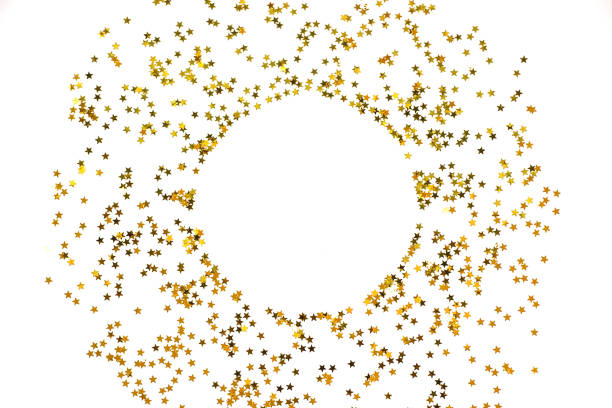 istock Circle from gold stars on white background. 1081797004