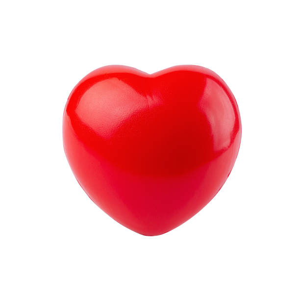 istock Red ball foam with shape heart isolated on white background 1081811024