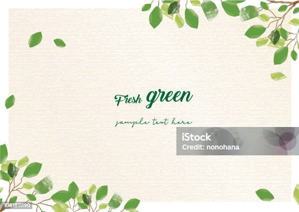 Fresh Green Frame - Arte vetorial de stock e mais imagens de Plano de Fundo - Plano de Fundo, Folha, Moldura - Composição