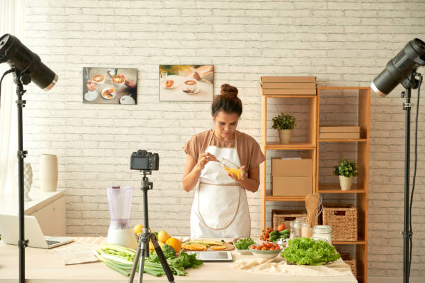 istock Food blogger cooking 1081819430