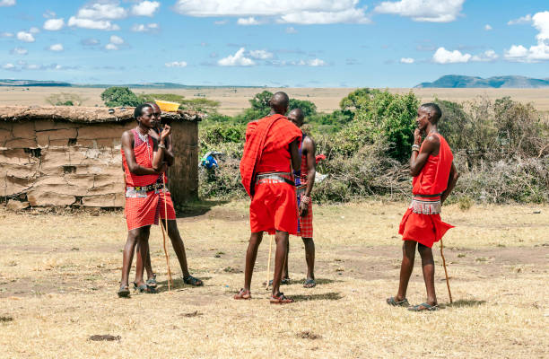 ludzie tańczą - masai africa dancing african culture zdjęcia i obrazy z banku zdjęć