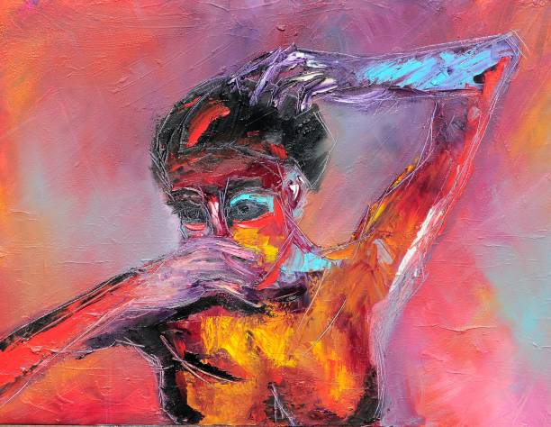 istock Abstract Woman's Portrait Contemporary Art Painting 1081835422