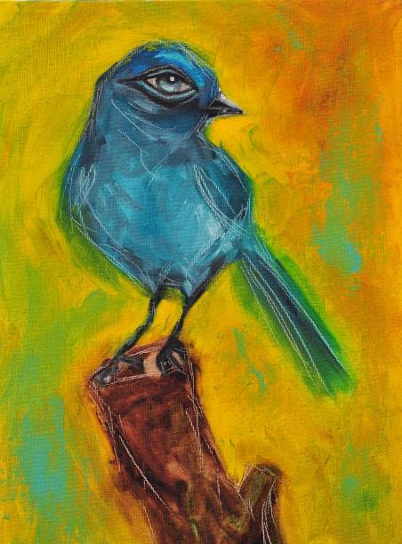 istock Abstract Bird with Human Eye Contemporary Art Painting 1081835594
