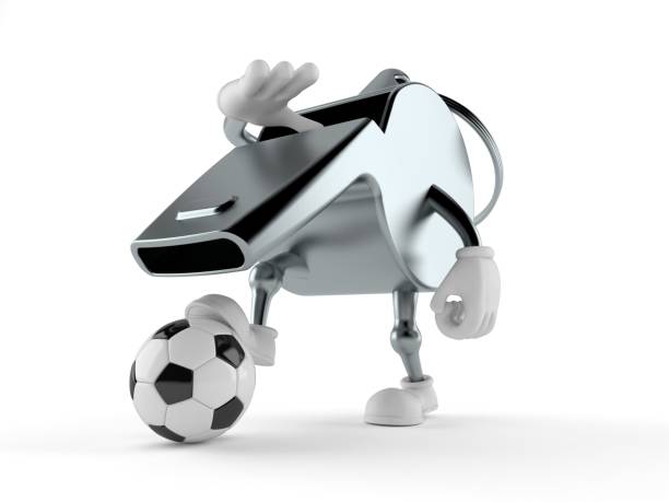 Whistle character with soccer ball