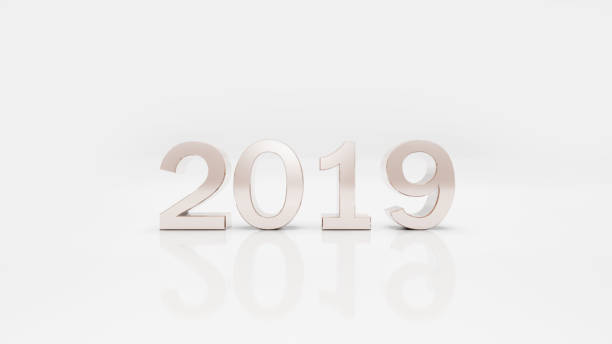 istock 2019 New Year on the white Background Minimal Style 1081837778