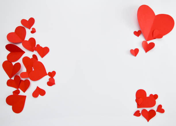 istock Beautiful paper red hearts on white background 1081839268