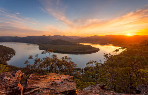 istock Beautiful sunset at the river bend Australia 1081841614