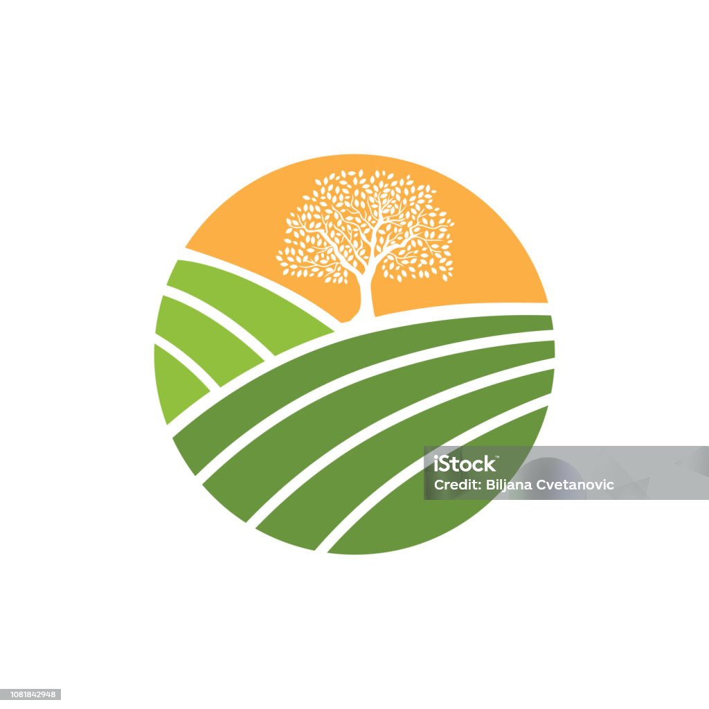Vallée ensoleillée - clipart vectoriel de Logo libre de droits