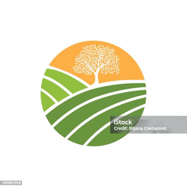 Sunny Valley Stock Illustration - Download Image Now - Logo, Farm, Valley