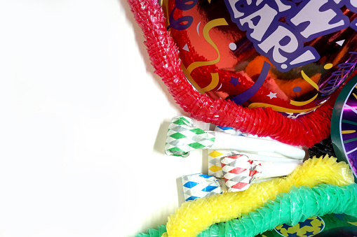 shot of party supplies isolated