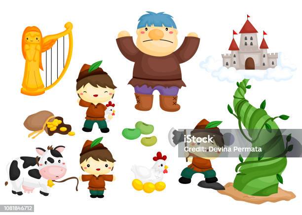 Jack And Beanstalk Stock Illustration - Download Image Now - Beanstalk, Giant - Fictional Character, Bean