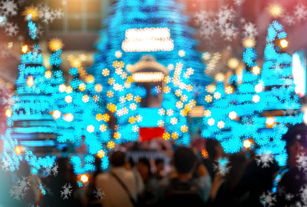 istock Christmas Light show and Blur people 1081853852
