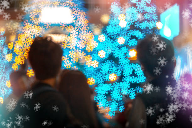 istock Christmas Light show and Blur people 1081853864