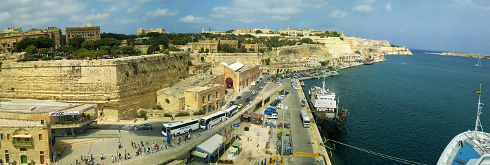 Valletta, Malta - Oct 4, 2015: Panoramic view of Valletta, the capital city of Malta