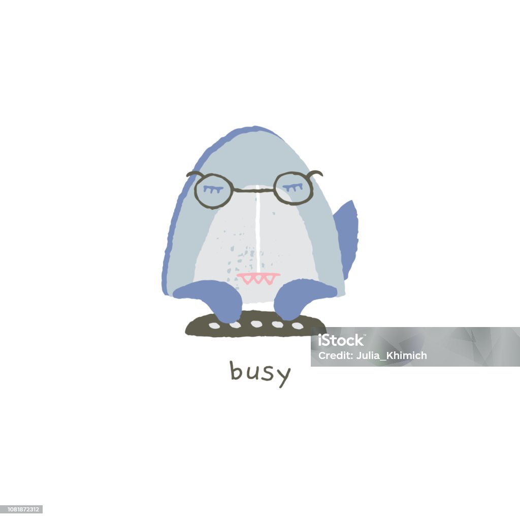 Biểu Tượng Cảm Xúc Vector Vẽ Tay Cá Mập Dễ Thương Mỉm Cười Với Cảm ...