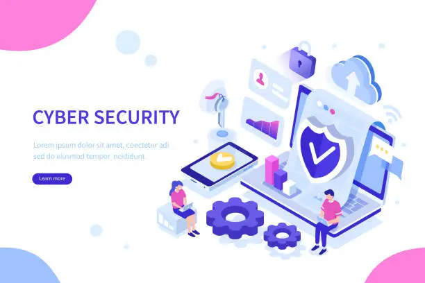 Vector illustration of cyber security