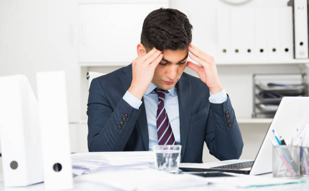 istock Adult office manager is having complicated issue in project 1081892494