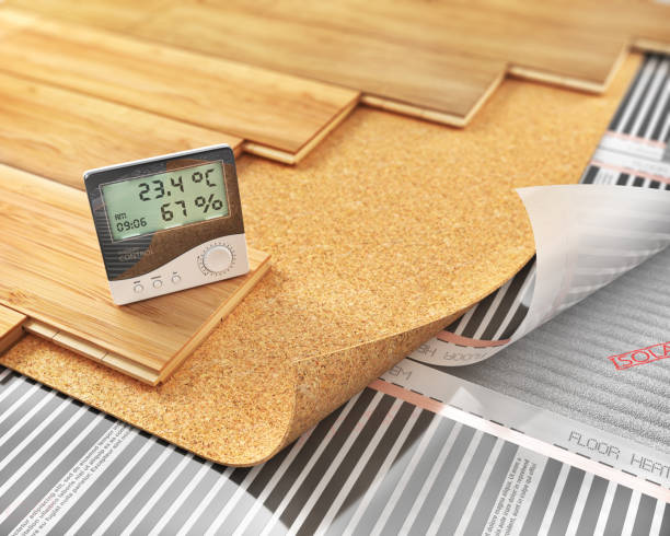 istock Floor layers. Wooden floorboard floor. 3d illustration 1081903120
