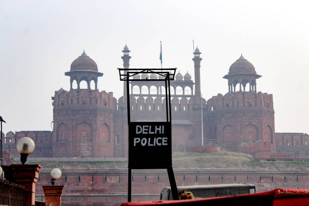 istock Delhi police outside Red Fort. 1081903352