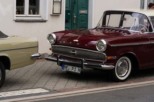 HEILIGENHAUS, NRW, GERMANY - SEPTEMER 10, 2017:
Luxury car Opel Kapitan, 1958, P1 series presented at the annual vintage car show in Heiligenhaus