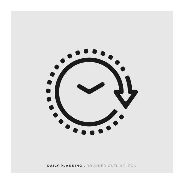 毎日計画の丸い線のアイコン - clock face clock time deadline点のイラスト素材／クリップアート素材／マンガ素材／アイコン素材