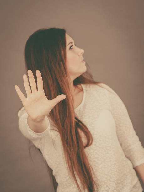 istock Angry apodicticity woman showing stop with hand 1081918182