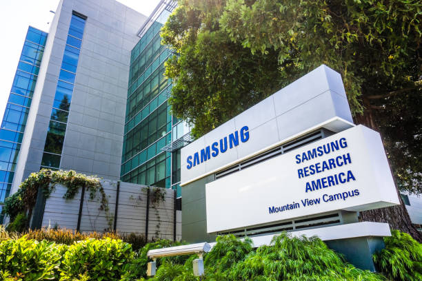 edificio américa investigación de samsung - samsung group fotografías e imágenes de stock