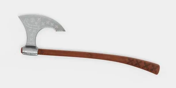 Realistic 3D Render of Viking Axe
