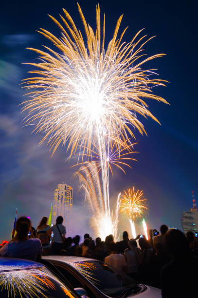 istock Crowd watching New Year's Eve fireworks 1081922540