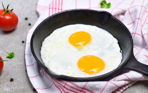 istock Top view of eggs and bread 1081922614