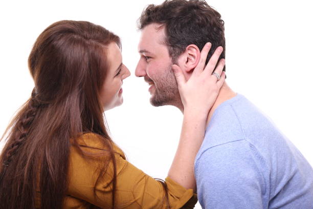 istock Beautiful Love couple in front of a white background 1081925720