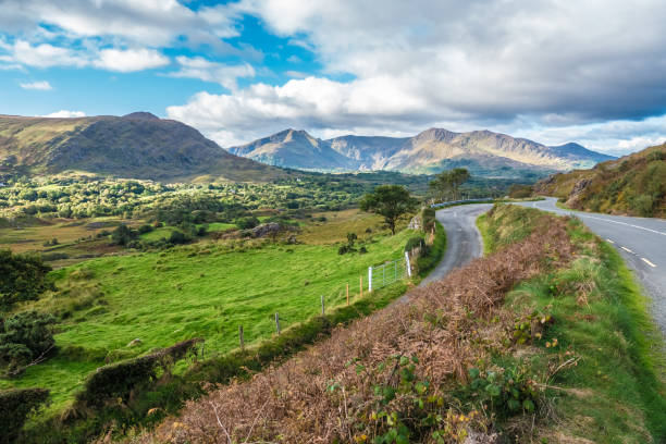 Spectacular scenery along the Ring of Beara, relatively unexplored and less known to tourists than the Ring of Kerry. Lush natural beauty, wild landscapes, unspoilt seascapes and wildlife. stock photo