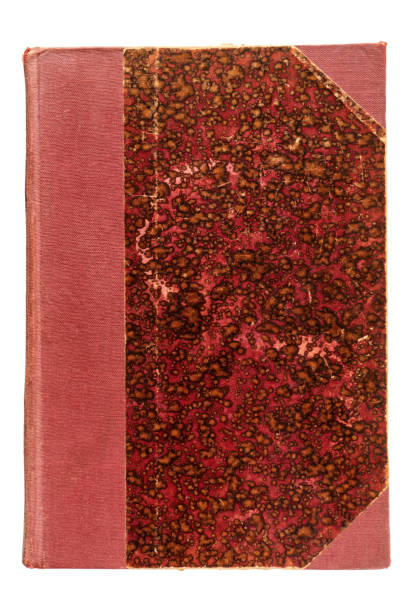 istock Old and scratched red marbled book cover 1081939104