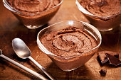 Pots Of Homemade Chocolate Mousse