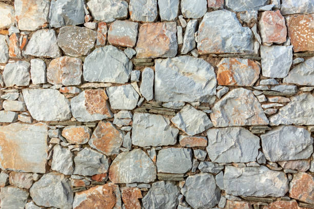 istock Stone wall fence rustic texture background close-up. 1081942812