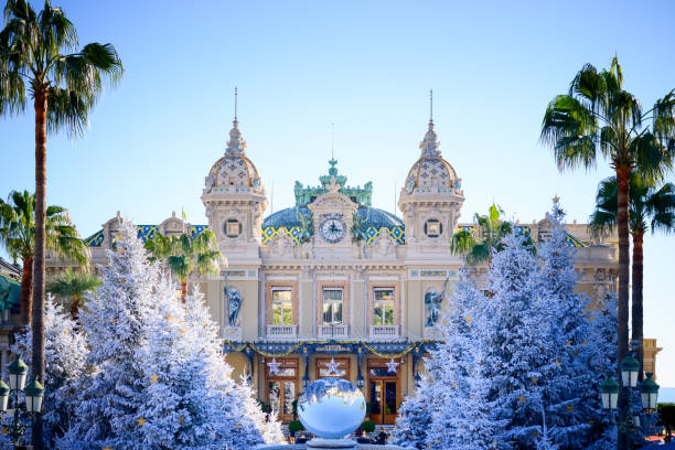 monte carlo casino in winter - national concert hall imagens e fotografias de stock