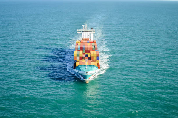 istock Cargo in the middle of the ocean 1081944504