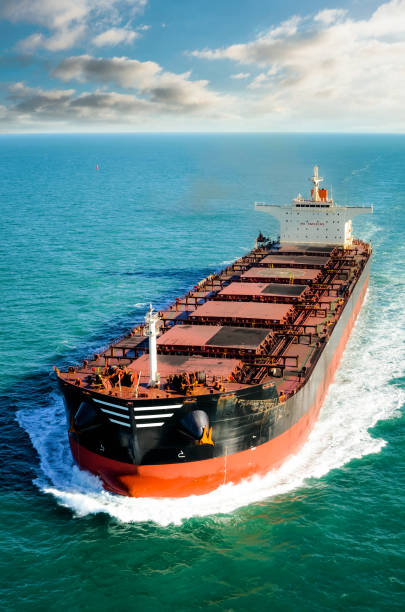 istock Commercial ship view from the sky 1081947228