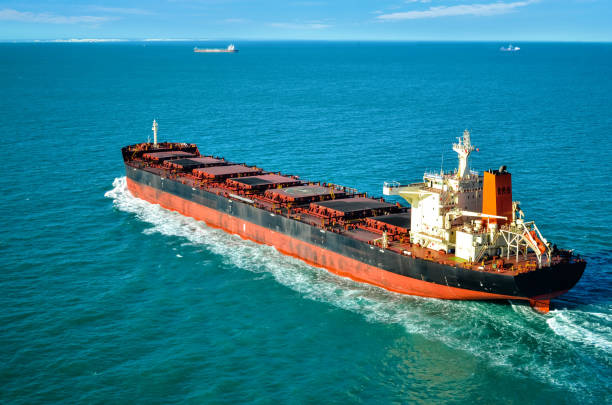 istock Commercial ship view from the sky 1081947440