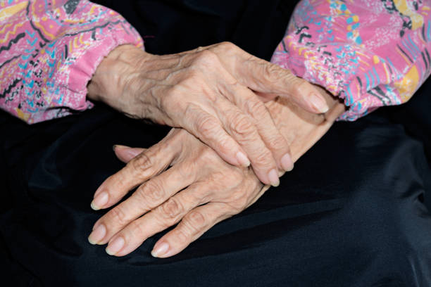 istock Hands of elderly person 1081951436