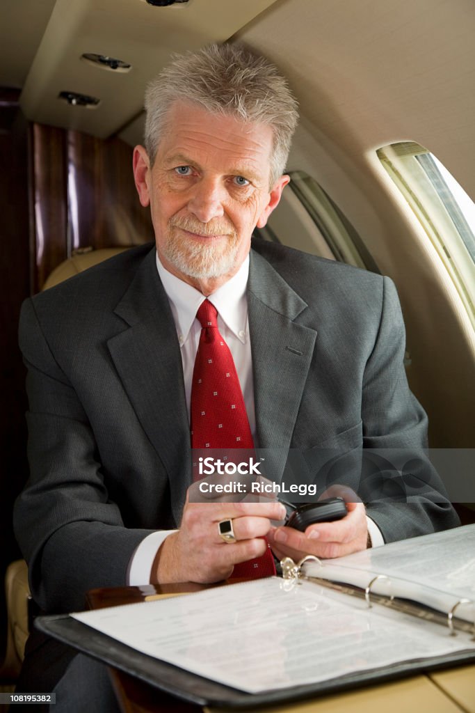 Empresário em voo privado de trabalho - Royalty-free Anel - Joia Foto de stock