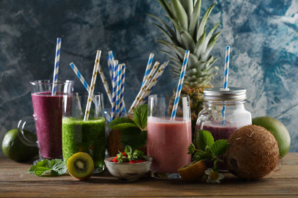 istock Healthy fruits and vegetables summer beverages 1081960104