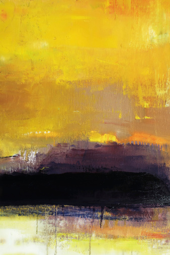 Pintura de Arte abstracto amarillo fondos. photo