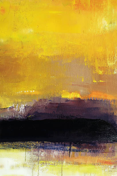 искусство фон абстрактный разноцветные желтой зоне. - oil painting paintings landscape painted image стоковые фото и изображения