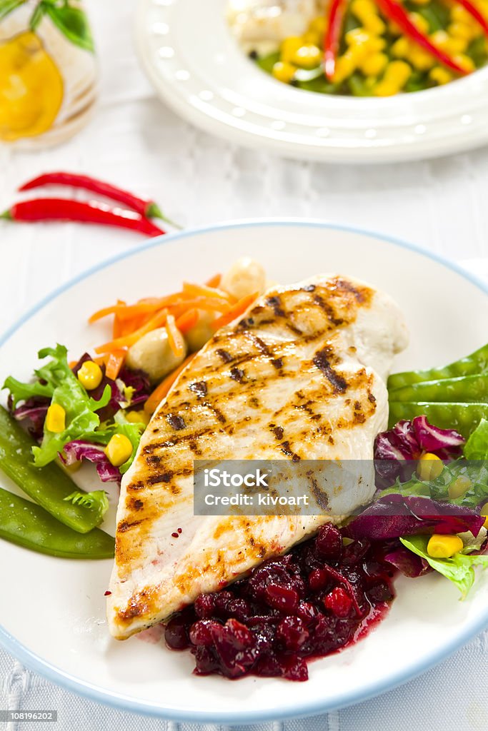 Blanc de poulet grillé sur plaque - Photo de Aliment libre de droits